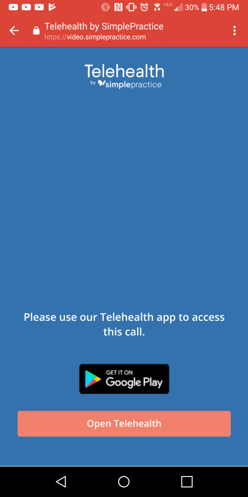 Teletherapy on Android Device